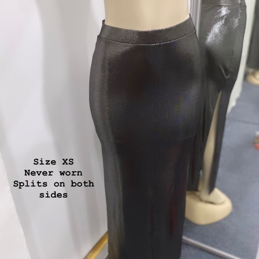 Silver Metallic maxi skirt by Forever 21